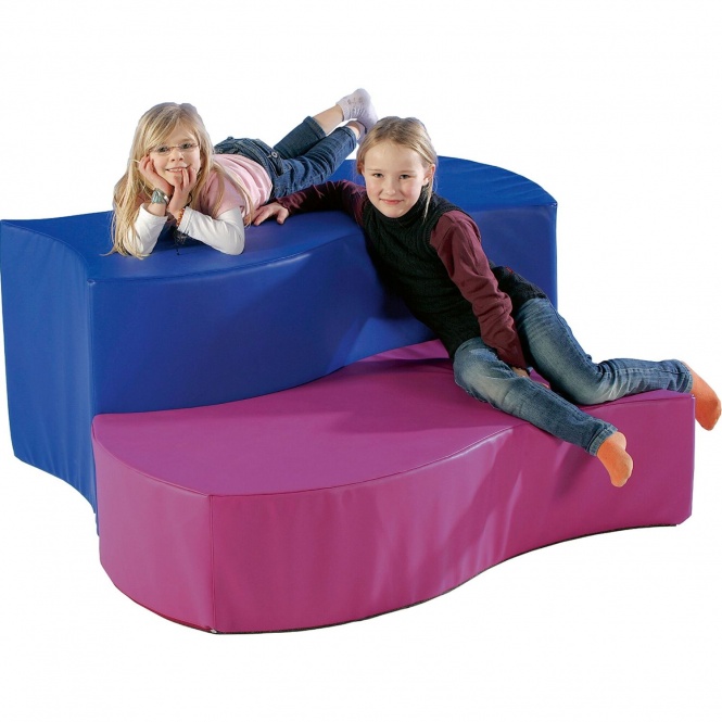 Sitzelement, Welle-Zweier, 120x60 cm (B/T), Höhe 30 cm, 